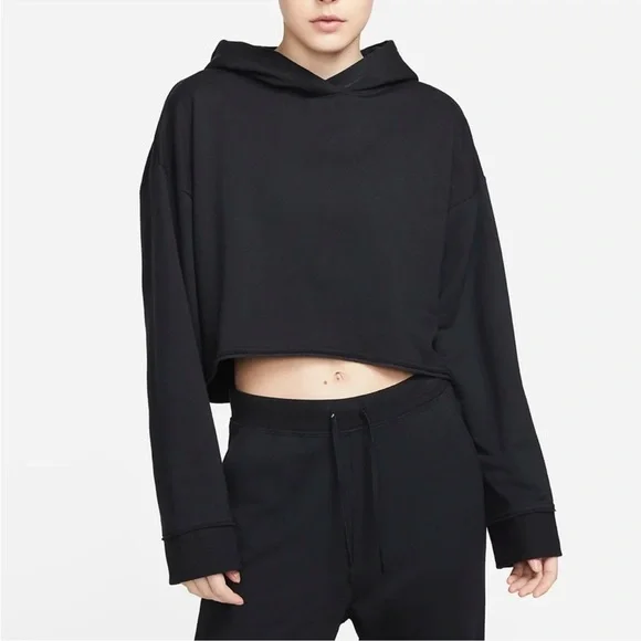 NIKE Yoga Luxe Women's Cropped Fleece Hoodie - Picture 2 of 5
